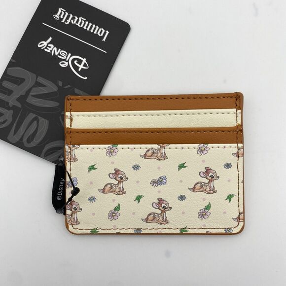 Disney Loungefly Wallet Bambi & Spring Flowers Sketch Slim ID Cardholder - Picture 1 of 6